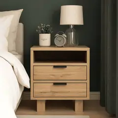 TU MESITA - Velador Mesa de Noche Minimalista Copo Marrón