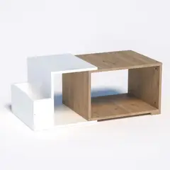 GENERICO - Mesa de Centro Carbin color Sahara y Blanco Ruta 81