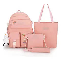 GENERICO - Mochila Kawaii coreana set de 5piezas con accesorios