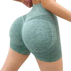 GENERICO - Short cintura alta para levantamiento de glúteos verde