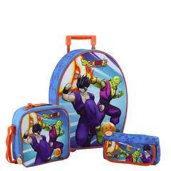 SCOOL - SET MOCHILA DRAGON BALL GOKU OFICIO MALETA NIÑOS 3 PIEZAS