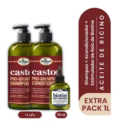 DIFEEL - EXTRA PACK Ricino Castor 1L - SHAMPOO ACOND y ESTIM DE RAÍZ