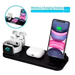 GENERICO - Base Cargador Inalambrico Android IOS Carga de 15W Telefono Audifono