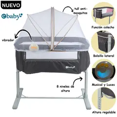 EBABY - Cuna Colecho Tami Musical Anti Mosquitos Beige