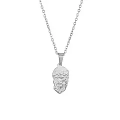 GENERICO - Collar Mujer Medalla Rostro Cristo Joya Religiosa Plata