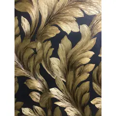 GENERICO - PAPEL TAPIZ MODELO BARROCO NEGRO CON DORADO FORMATO 0.53 X 10.00 M PARA PARED COD B 73