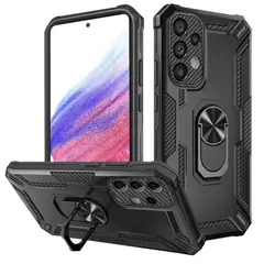 GENERICO - Funda Case para Samsung A53 Holder Parante con Anillo Antishock Negro
