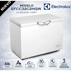 Electrolux - Congeladora Horizontal Cycle Defrost 316L EFCC32C2HQW