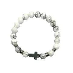 SANTORAL - Pulsera Joel - Howlita y Hematita