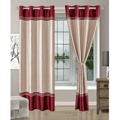 CASATEX - Set de Cortinas JACQUARD Blackout BICOLOR BRILLO 140x230cm