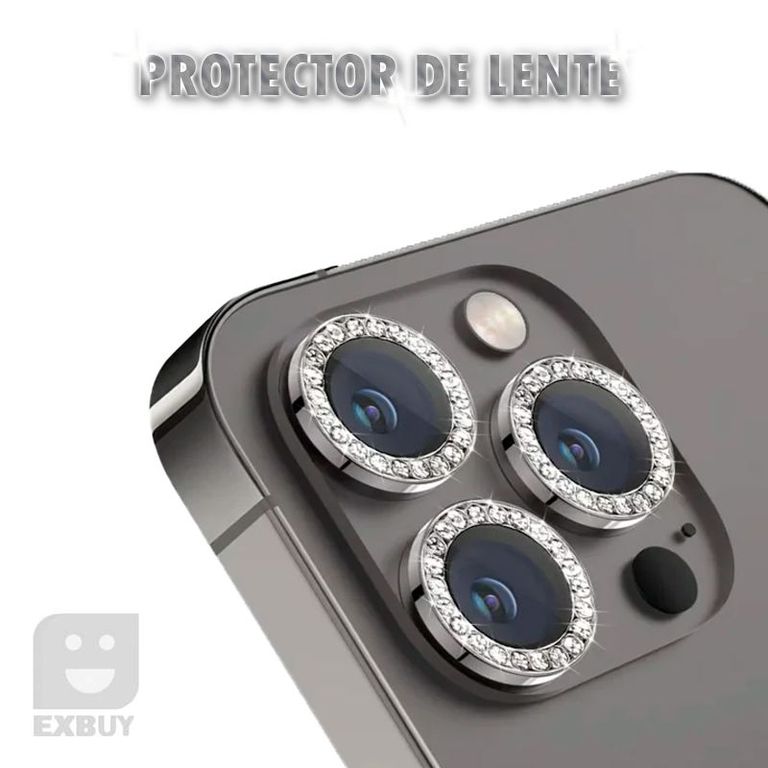 PROTECTOR DE CÁMARA PARA IPHONE 13 MINI DIAMANTE NEGRO