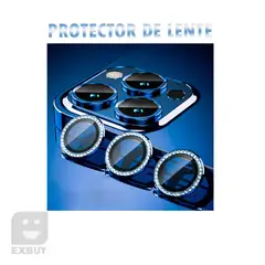 GENERICO - PROTECTOR DE CÁMARA PARA IPHONE 13 PRO MAX DIAMANTE AZUL