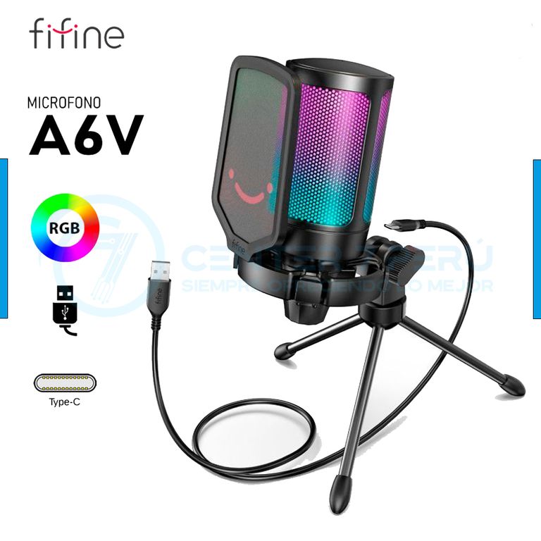 Micrófono Fifine A6V BLACK con condensador