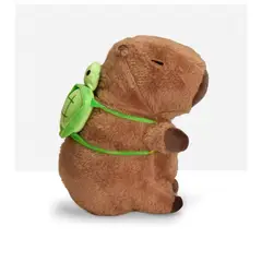 GENERICO - Capibara Muñeco De Peluche De 30 Cm C/mochila Tortuga