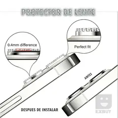 GENERICO - LENTE PROTECTOR DE CAMARA DIAMANTE PLATEADO PARA IPHONE 13 PRO MAX