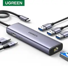 UGREEN - Hub tipo C 6 en 1 HDMI RJ45