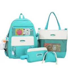 GENERICO - Mochila Kawaii 4 piezas Modelo Coreano Kawai