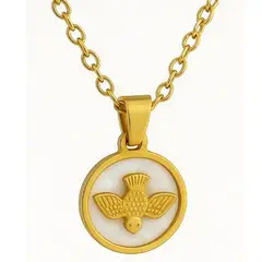 GENERICO - Collar Medalla Espiritu Santo Acero Inoxidable Mujer