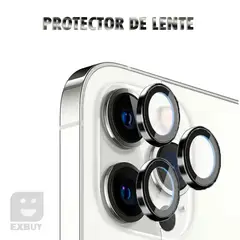GENERICO - PROTECTOR DE CÁMARA PARA IPHONE 13 METALIZADO NEGRO