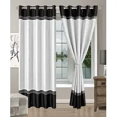 CASATEX - Set de Cortinas JACQUARD Blackout BICOLOR BRILLO 140x230cm