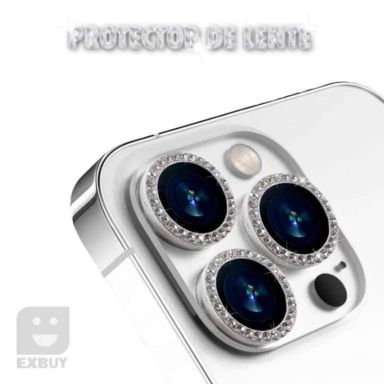 PROTECTOR DE CÁMARA PARA IPHONE 11 PRO DIAMANTE PLATEADO