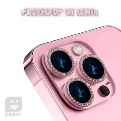 GENERICO - LENTE PROTECTOR DE CAMARA DIAMANTE ROSADO PARA IPHONE 11 PRO