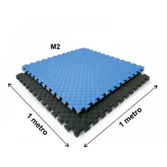 GENERICO - Piso Tatami Gym Armable Unidad 1M2 Negro Azul