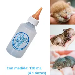 GENERICO - BIBERON PARA MASCOTAS- PERRO GATO x 120 mL - CELESTE