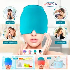 GENERICO - Pack 2 Gorro de Gel Masajeador de Cabeza Frio Calor Alivia Migraña