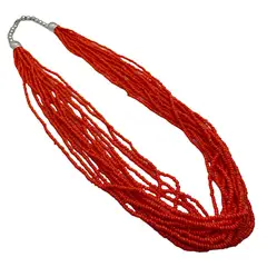 GENERICO - Collar con Mostacillas Rojas - Varias Vueltas