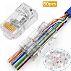 OEM - Conector RJ45 CAT6 Pass Through - Pack 50 Unidades