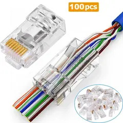 OEM - Conector RJ45 CAT6 Pass Through - Pack 100 Unidades