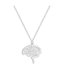 GENERICO - Collar cerebro anatómico plateado medicina regalo doctor