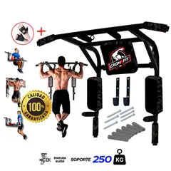 HOLGU - Barra paralelas multifuncional 15 en 1 + guantes gym