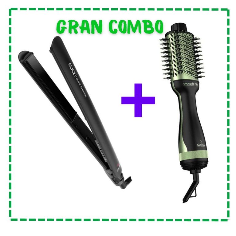 Combo Plancha de Cabello Slice + Cepillo Secador Avocado 3D