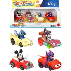HOT WHEELS - Disney - Pack 4 autos - Mickey,Vanellope,Stitch