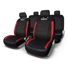 SPARCO - Set de Fundas Cubre Asiento Negro Rojo SPS406RDCB