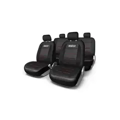 SPARCO - Set de Fundas Cubre Asiento Negro Rojo SPS405PVCRDCB