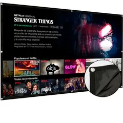 OWLENZ - Pantalla para Proyector Ecran 120 Pulgadas Blanco H120C+