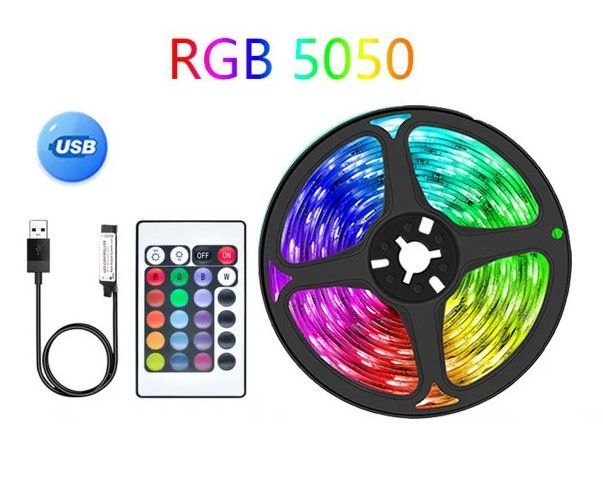 Cinta tira LED USB de 5 metros RGB con Control Remoto