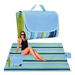 GENERICO - MANTA IMPERMEABLE PICNIC MULTICOLOR DISEÑO RAYAS