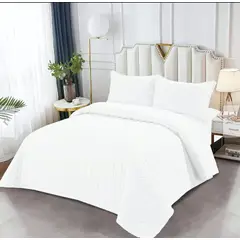 CASATEX - Cubrecama de Verano Blanco Hipoalergénico 2 plazas + Set de Sábanas