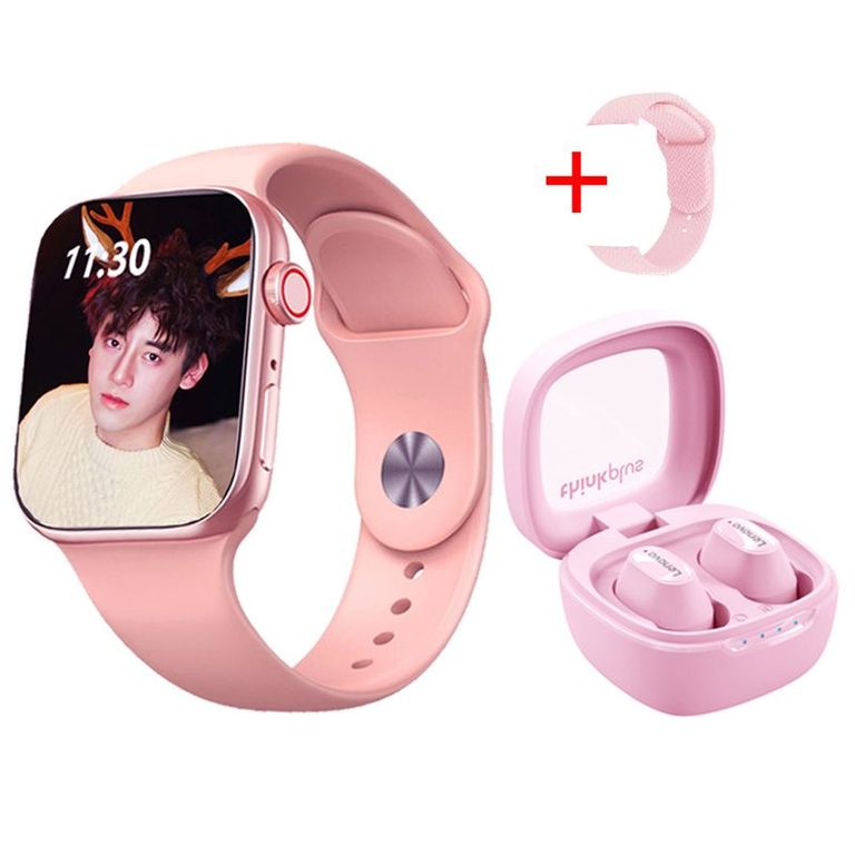 Audífonos XT62-Rosa Tws y Toumi GT-T2 PRO-P Reloj inteligente