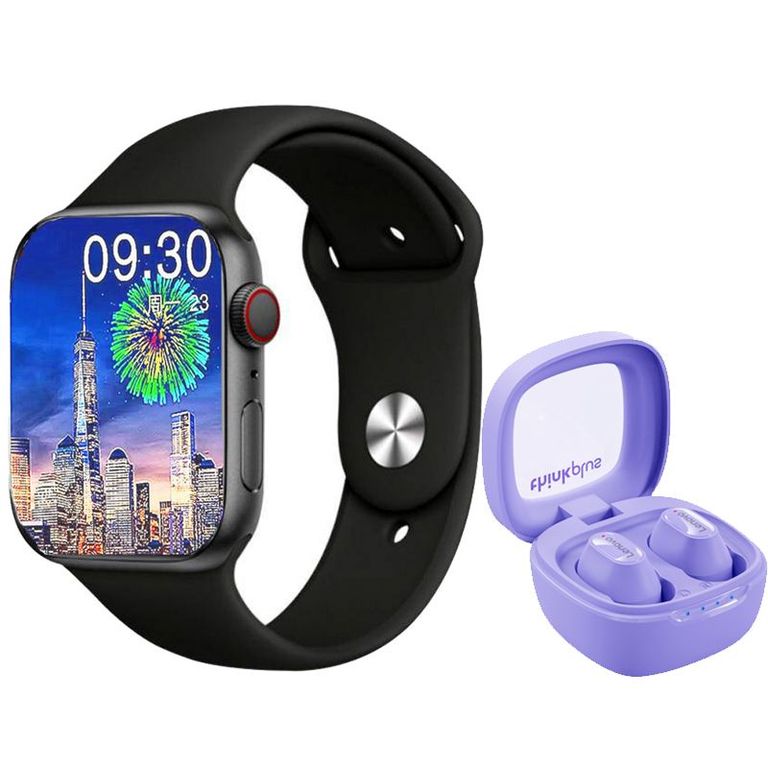 Audífonos XT62-Morado y Toumi S9 PRO-B Watch Reloj inteligente