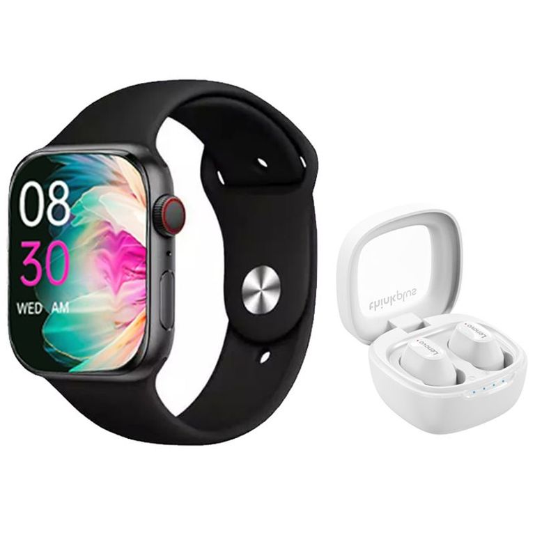 Audífonos XT62-Blanco y Toumi S9 PRO-B Watch Reloj inteligente