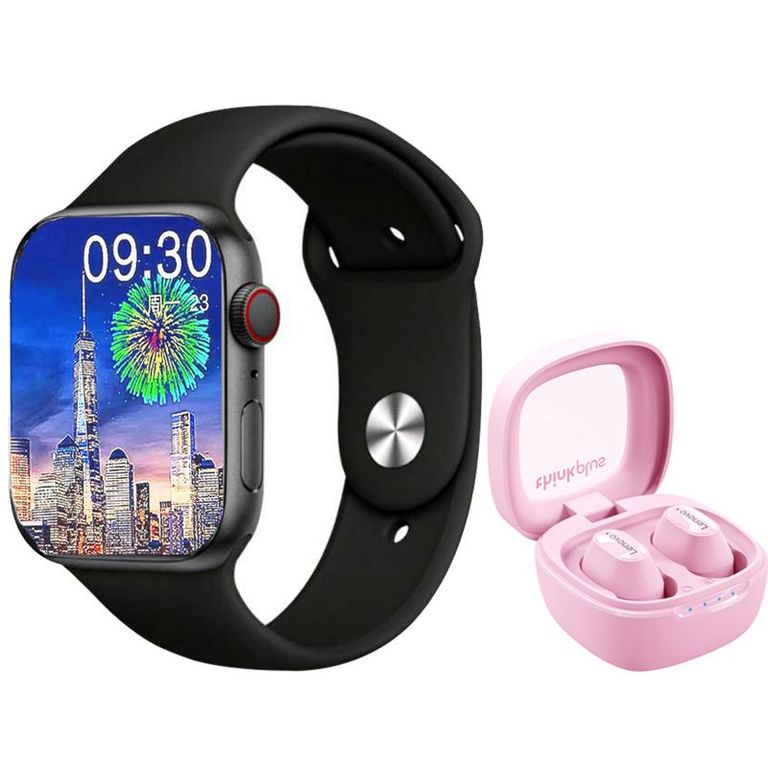 Audífonos XT62-Rosa y Toumi S9 PRO-B Watch Reloj inteligente