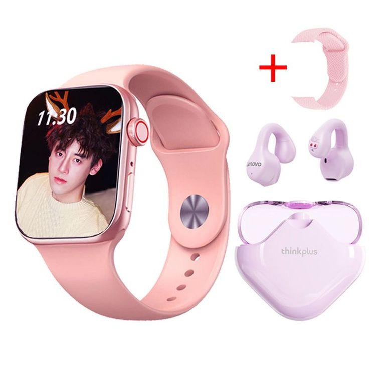 Audífonos XT61-Rosa Tws y Toumi GT-T2 PRO-P Reloj inteligente