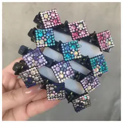 AURELA - Set de 4 Ganchos con Pinzas para peinado de Cabello en forma de Rombo