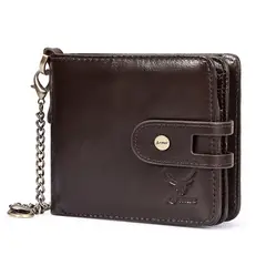 ARMUZ - Billetera de Cuero Vacuno De Alta Calidad BP811S RFID y Cadena Removible