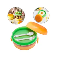 GENERICO - Táper Lonchera Modelo Hamburguesa 2 Divisiones Con Cubierto